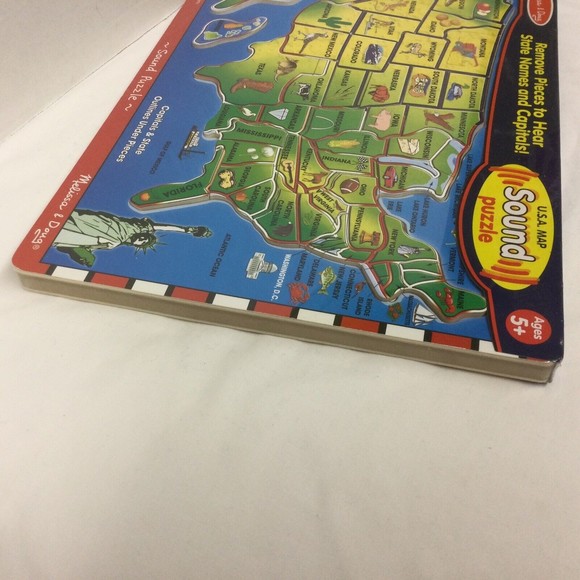 Melissa & Doug U.S.A. Sound Puzzle Wooden State Names & Capital New Sealed - Picture 10 of 10